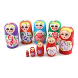Kit Bonecas Matrioska C 5 Bonecas Madeira Bbb 2023