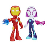 Kit Boneco Figura Homem De Ferro E Ghost Spider 22cm Hasbro