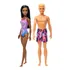Kit Boneco Ken Praia + Barbie Praia Mor. Maiô Floral Mattel
