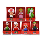 Kit Bonecos - Mario, Luigi, Princesa, Toad E Yoshi - 20cm