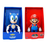 Kit Bonecos Grandes Sonic E Super Mario Bros Collection 25cm