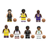 Kit Bonecos Jogadores Basquete Nba Bulls Lakers Blocos