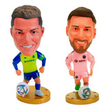 Kit Bonecos Miniaturas Messi E Cristiano Ronaldo