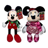 Kit Bonecos Pelúcia P Casal Natal Disney Mickey Minnie