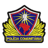 Kit Bordado E Manicaca Tarja Polícia Comunitária Cor Velcr 