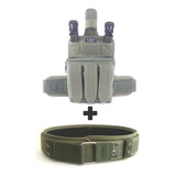 Kit Bornal De Perna Exército C Porta Faca Cinto Tático