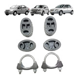 Kit Borracha Coxim Abraçadeira Escapamento Corsa 6 C 6 Pç