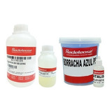 Kit Borracha De Silicone Azul Resina Epoxi Cristal