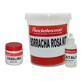 Kit Borracha De Silicone Rosa 1 Kg C/ Catalisador + Vaselina