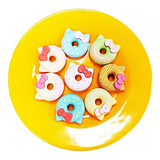 Kit Borracha Fofa Escolar Unicórnio Colorida Papelaria Donut