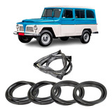 Kit Borracha Vidro Traseiro Vigia E Lateral Ford Rural