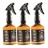 Kit Borrifador 3un 550ml Spray Garrafa Whisky Barbearia