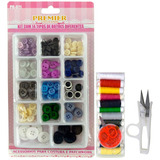 Kit Botões Linhas Agulha Tesoura Costura Manual Reparo Roupa