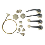 Kit Botões Painel Manivelas Manopla Fusca 66 Marfim