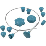 Kit Botões Painel Manopla Banco Freio Manivela Azul Fusca