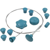 Kit Botões Painel Manopla Banco Freio Manivela Azul Fusca