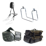 Kit Boulevard M800 Sissy Bar +suporte Afastador De Alforge + Alforge Lateral 54 L + Mala Traseira 75 L