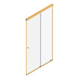 Kit Box Banheiro Quadrado Gold Dourado S vidro 3 00x2 60 F3