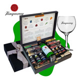 Kit Box Gin 8 Especiarias Com Taça 6 Xarope Dosador Colher Canudo E Livro De Receitas Tanqueray