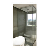 Kit Box Reto Canto Bc 150x150 P Banheiro S vidro Cromado