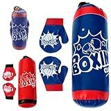 Kit Boxe Infantil Com Saco Para Pancadas E Socos E 2 Luvas Para Exercícios Para Liberar A Energia Das Crianças E Desenvolver Habilidades Coordenação E Flexibilidade Diversão Dentro De Casa Vermelho 