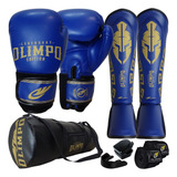 Kit Boxe Masculino Luva Caneleira Bolsa