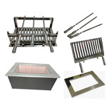 Kit Braseiro Gourmet Com Grelha E Espetos 50x45 Cm
