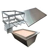 Kit Braseiro Inox 60x50 Tampa Grill Giratório 4 Espetos