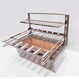 Kit Braseiro Inox Tijolo Refratário Suporte Flutuante 60x34