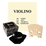 Kit Breu Encordoamento Cavalete P Violino 4 4
