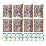 Kit Brincadeira Carnaval 20 Confetes   200 Colares Havaiano