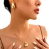 Kit Brinco Colar Conjunto Gota Grif Casamento Folheado Noiva