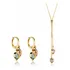 Kit Brinco Colar Corrente Argola Pequenos Antialérgico Luxo Cor Dourado