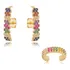 Kit Brinco Ear Hook Florzinhas E Piercing Zirconias Colorida