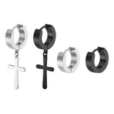 Kit Brinco Masculino Feminino Argola Em Aço 2 Pares Combo