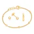 Kit Brinco Pulseira Figa Infantil Rommanel Folheado Ouro 18k