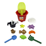 Kit Brinquedo Baldinho Praia 12 Peças Pá Peneira Regador