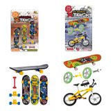 Kit Brinquedo C 4 Skate E 1 Bicicleta De Dedo Acessórios