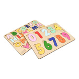 Kit Brinquedo Educativo Madeira Numerais Alfabeto