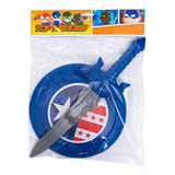 Kit Brinquedo Escudo   Espada Top Heroes Azul Infantil