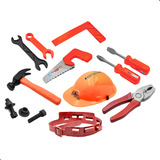 Kit Brinquedo Infantil Ferramentas Capacete E Cinto Menino
