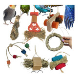 Kit Brinquedo Para Calopsita Aves E Roedores 10pçs Pequenos Pets