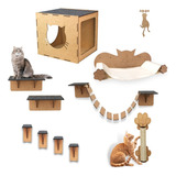 Kit Brinquedo Para Gato Prateleiras Rede Arranhador Promoção