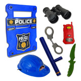Kit Brinquedo Policia Escudo Capacete Proteção P  Arminhas