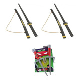 Kit Brinquedo Super Ninja 2 Espada Katana Adagas Mascara