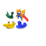 Kit Brinquedos 1 Play Urso E 3 Gangorras Escola Creche Cond