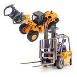 Kit Brinquedos Maquina Empilhadeira Construção Carregadeira