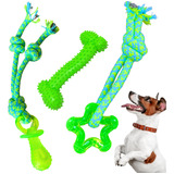 Kit Brinquedos Para Cachorro Pequenos Mordedor Corda Ossinho