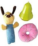 Kit Brinquedos Para Filhotes Pequeno Porte Cachorrinho Pelúcia Donuts Pelúcia E Porta Petisco