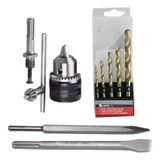 Kit Broca talhadeira Ponteira sds Plus P Martelete Mandril